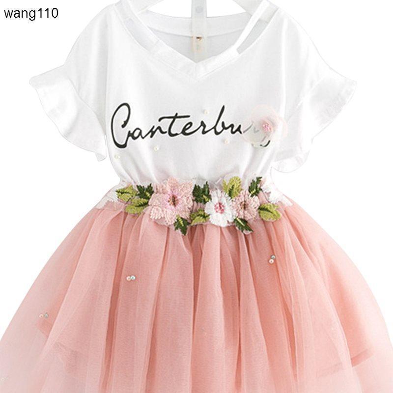 Summer Kids Girls Clothing Sets 2 pcs T-shirt Hole