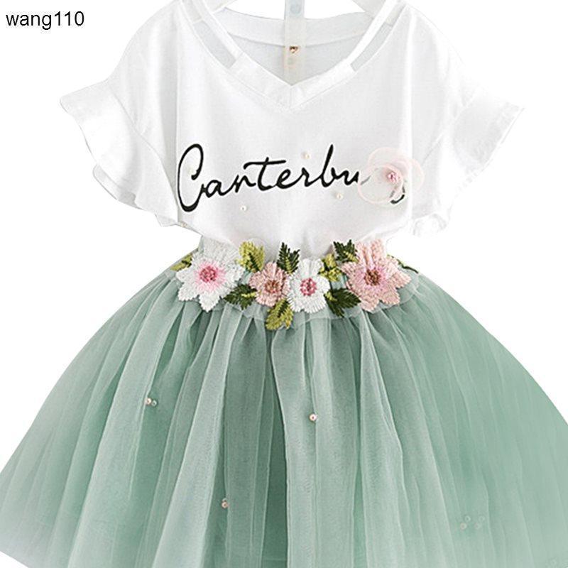 Summer Kids Girls Clothing Sets 2 pcs T-shirt Hole