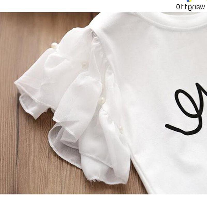 Summer Kids Girls Clothing Sets 2 pcs T-shirt Hole