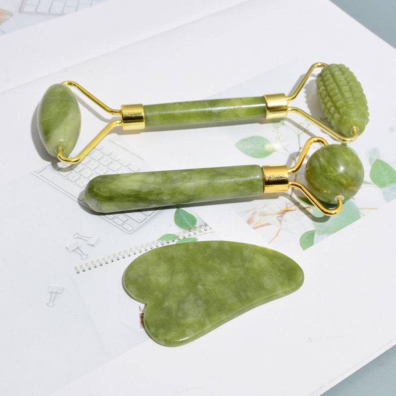 Three-Set Jade Facial Roller Massager