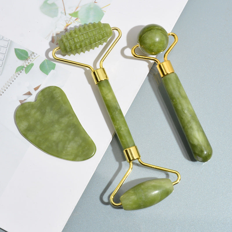 Three-Set Jade Facial Roller Massager