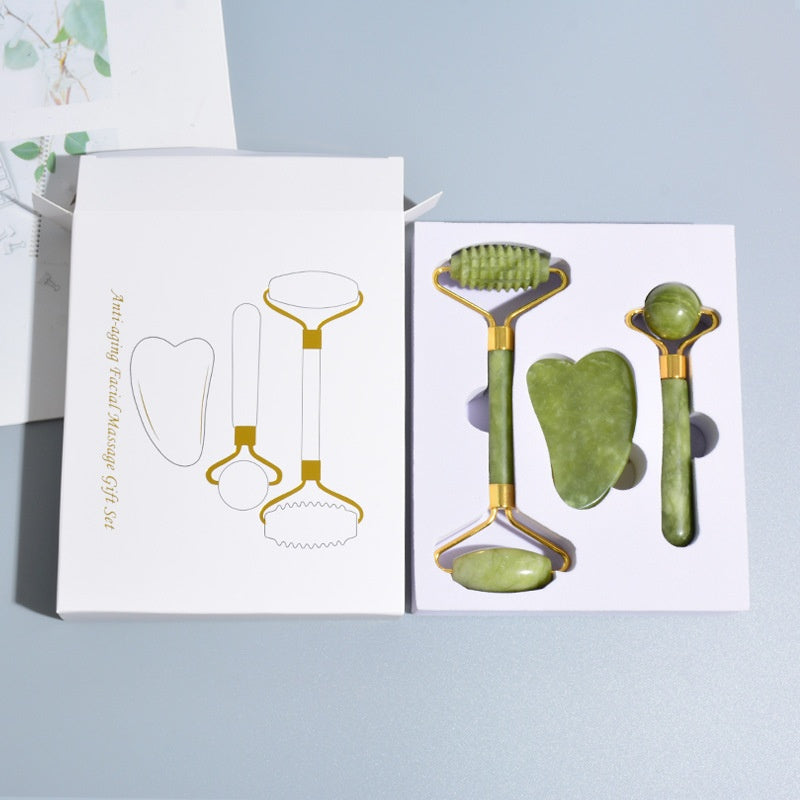 Three-Set Jade Facial Roller Massager