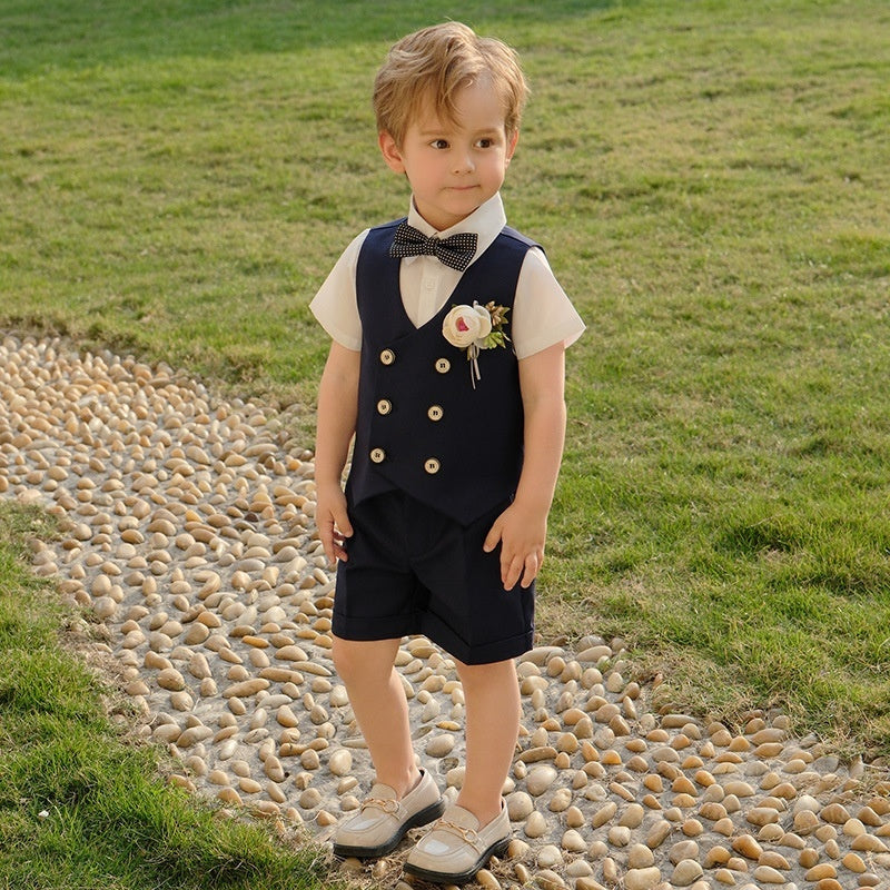 Boys Spring And Summer Short Sleeve Vest Suit