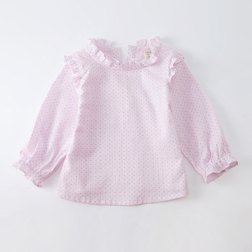 Girls' lace linen shirt