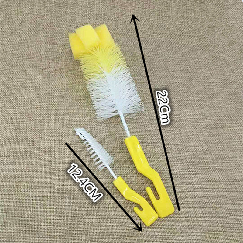 Small Baby Bottle Brush, Baby Nipple Brush, Two-Piece Nylon Glass Bottle Brush