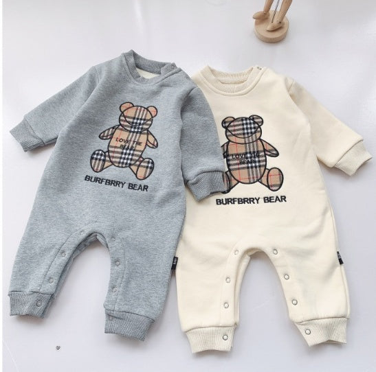 Rompers Plaid Children'S Jumpsuits Bears