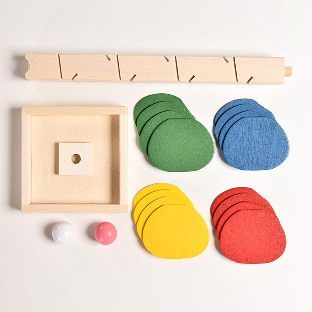 Wooden Tree Marble Ball Run Track ame Montessori Baby Toy A