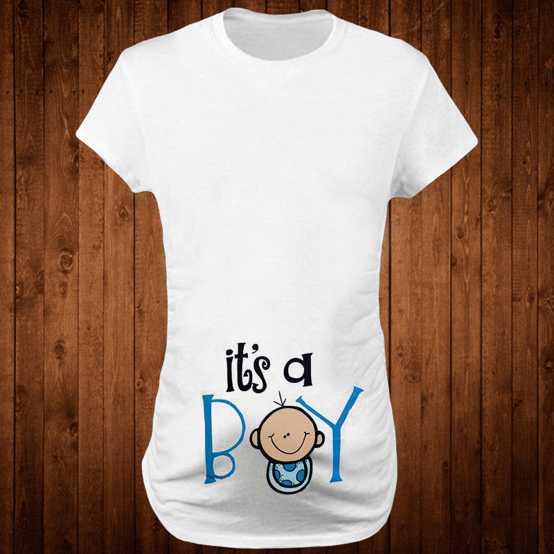 Women T-Shirts Slim Maternity Funny Letter Tops O-Neck Pregnancy Women