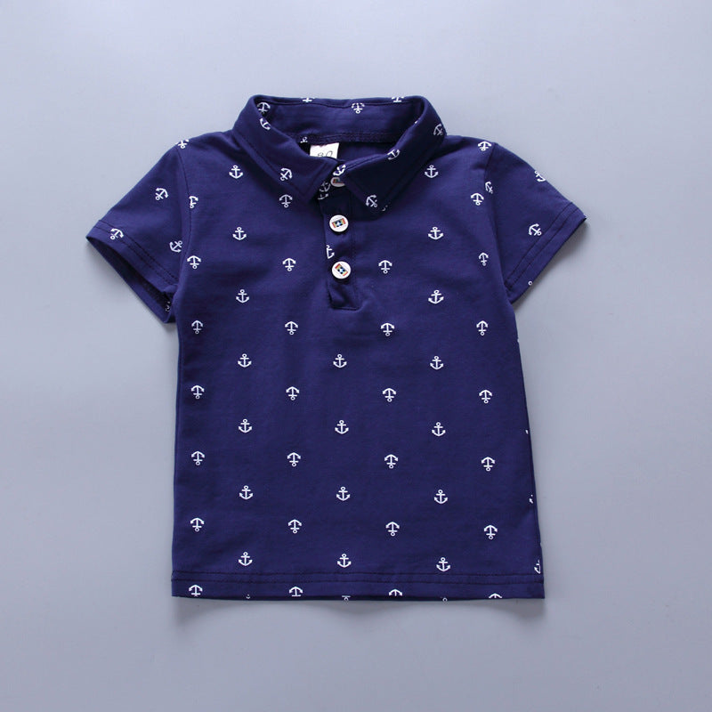 Anchor printed boy boy suit Korean short