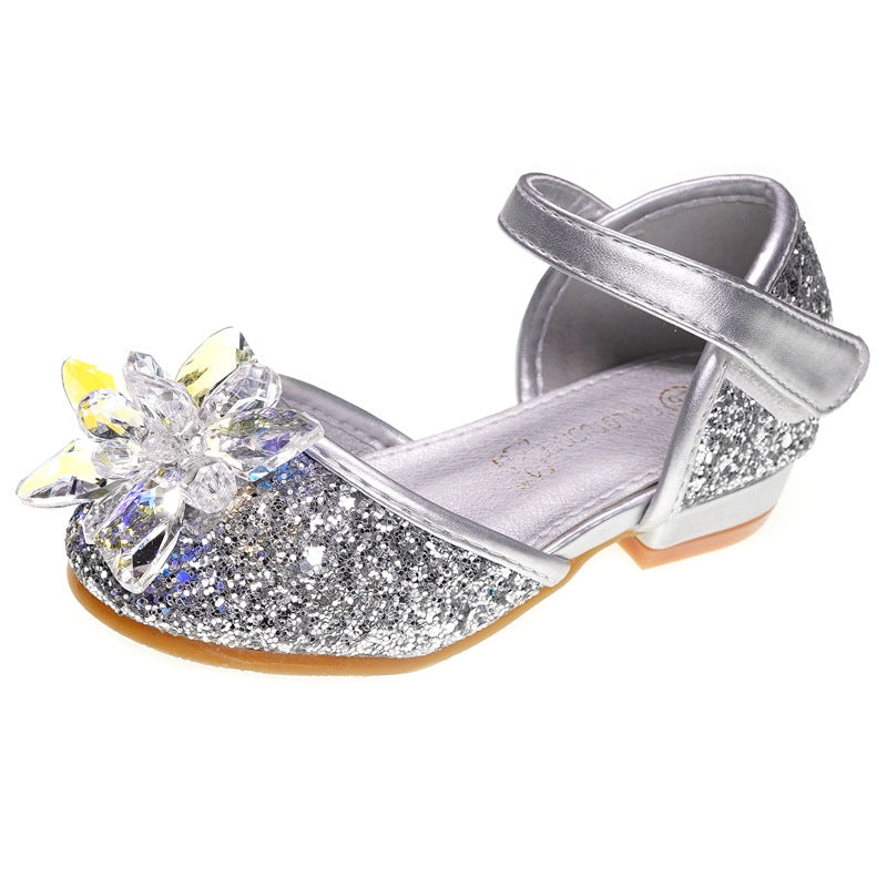 Girls crystal shoes rhinestone single shoes