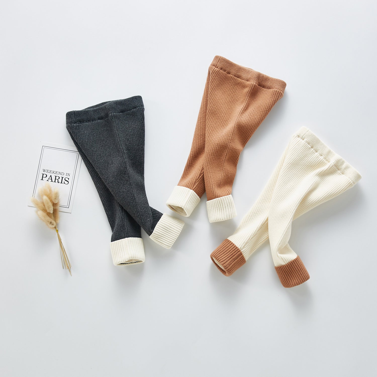 Plush thickened knit pants