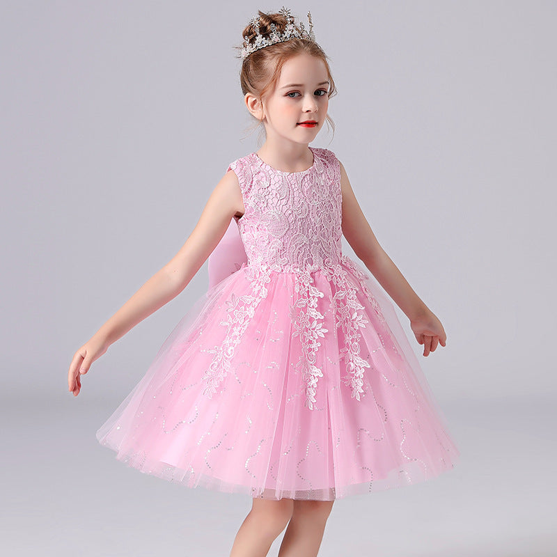 Boy's Formal Dress Fashionable Vest Princess Dress Girl Catwalk Show Clothing