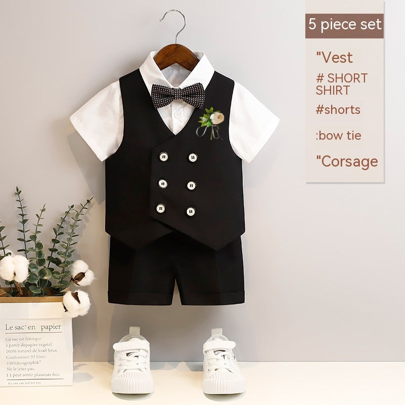 Boys Spring And Summer Short Sleeve Vest Suit