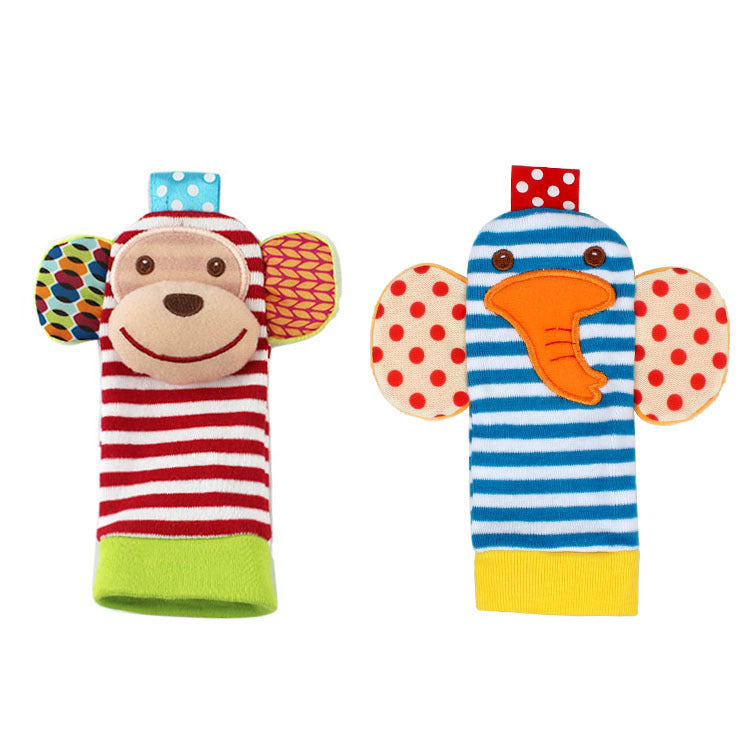 Baby Cartoon Animal Wrist Bell With Ringing Paper Rattle Socks Toy