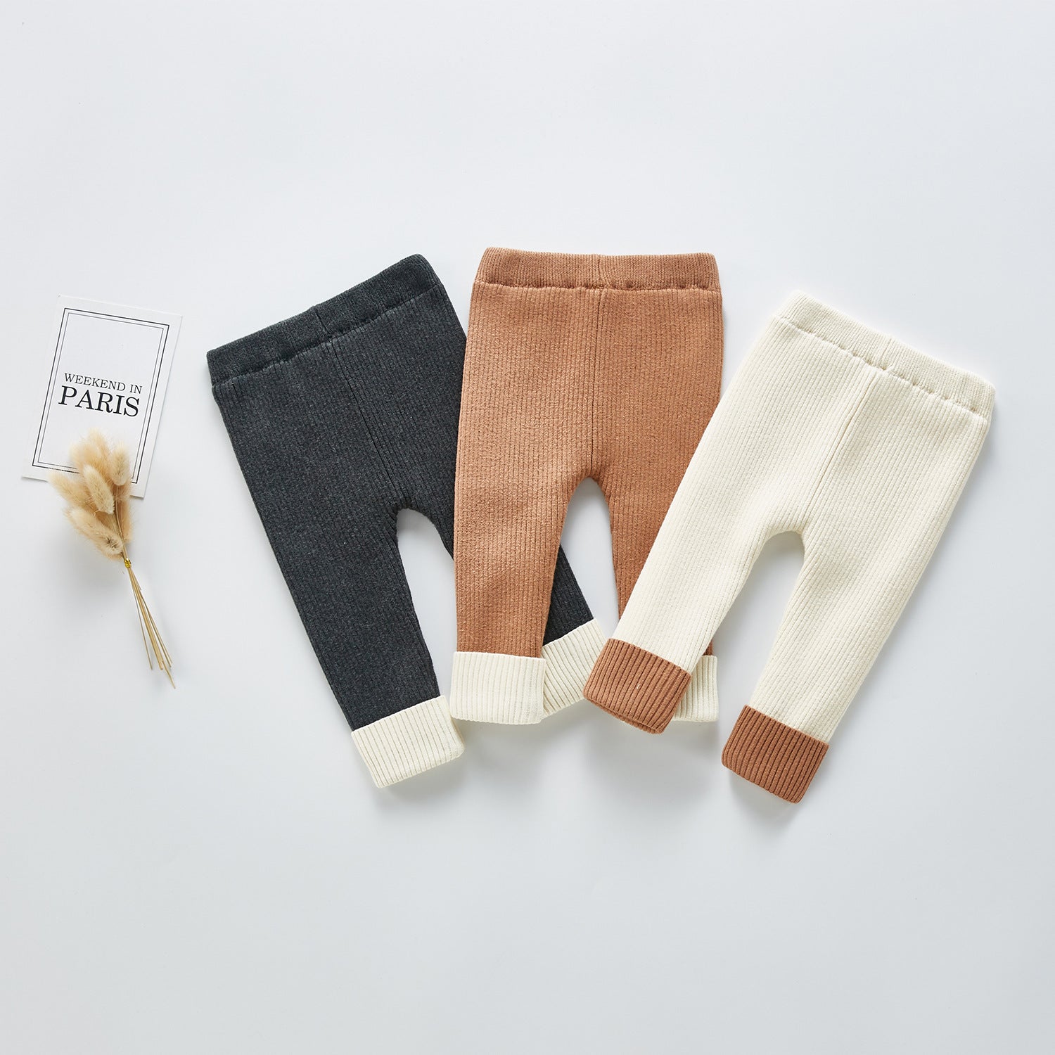 Plush thickened knit pants