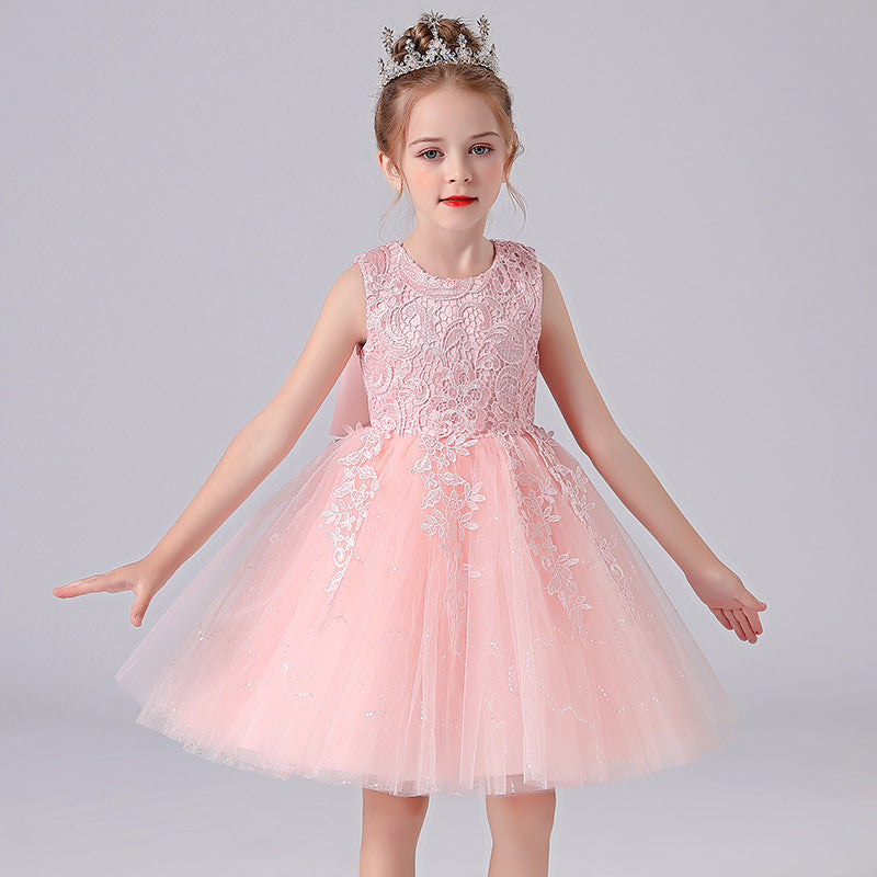 Boy's Formal Dress Fashionable Vest Princess Dress Girl Catwalk Show Clothing