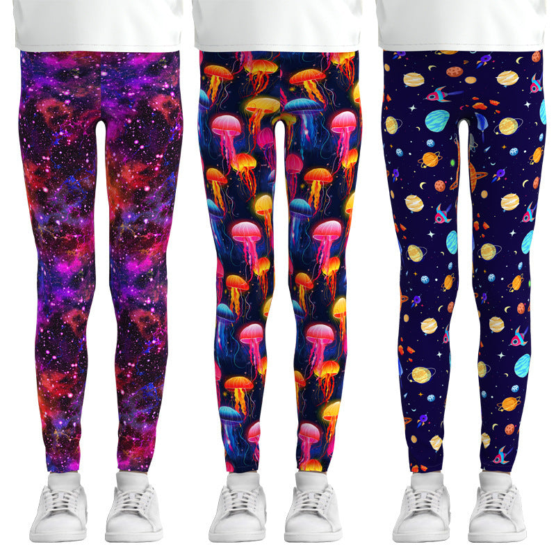 Digital Printing Leggings Girls Leggings Thin Stretch Pants