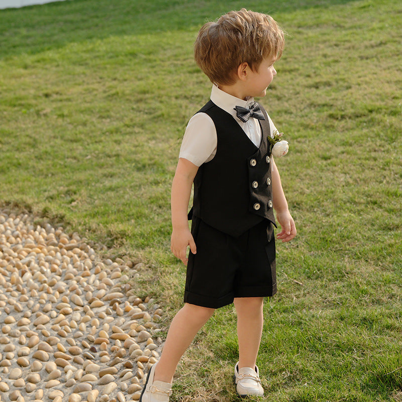 Boys Spring And Summer Short Sleeve Vest Suit