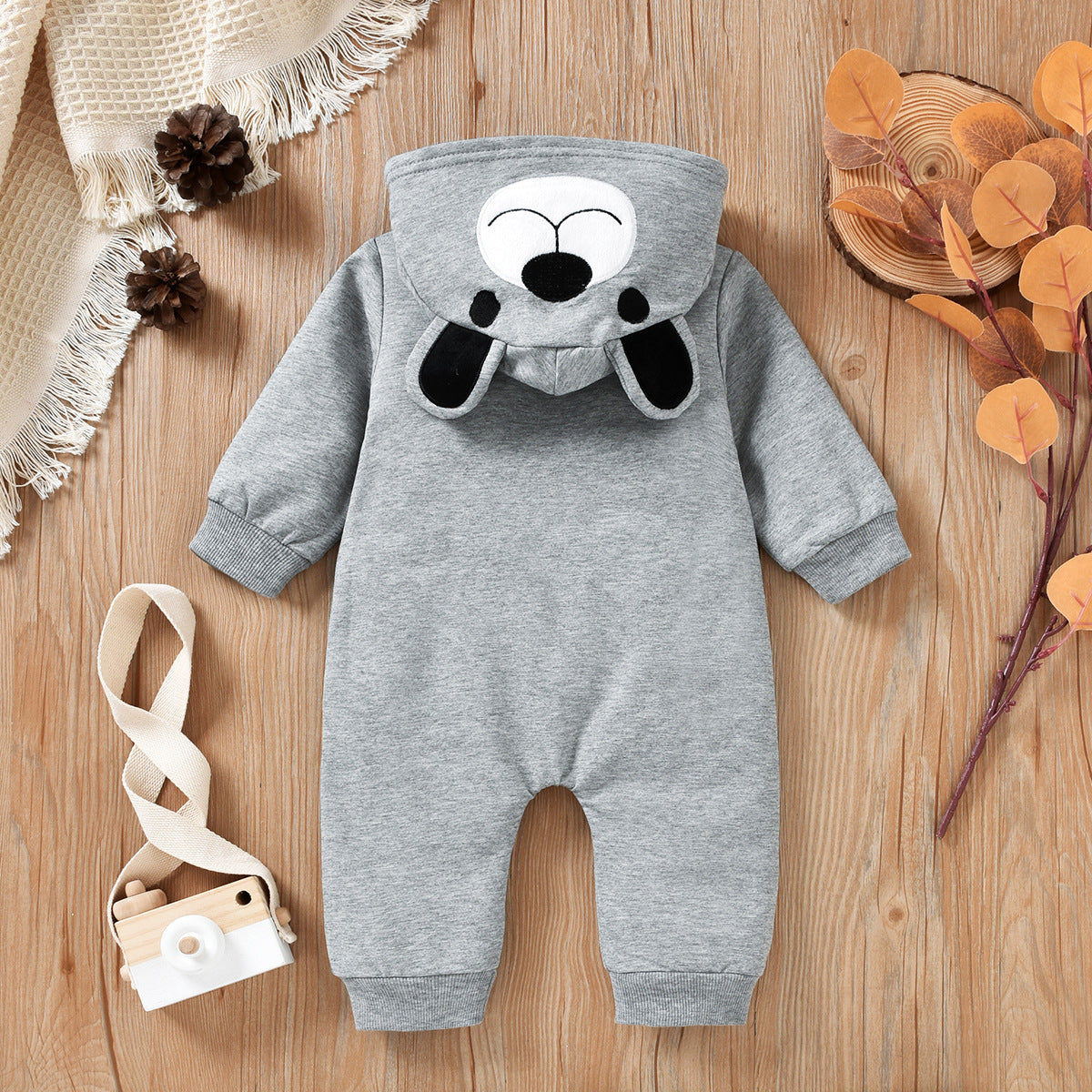 Baby Girls Bear Head Hooded