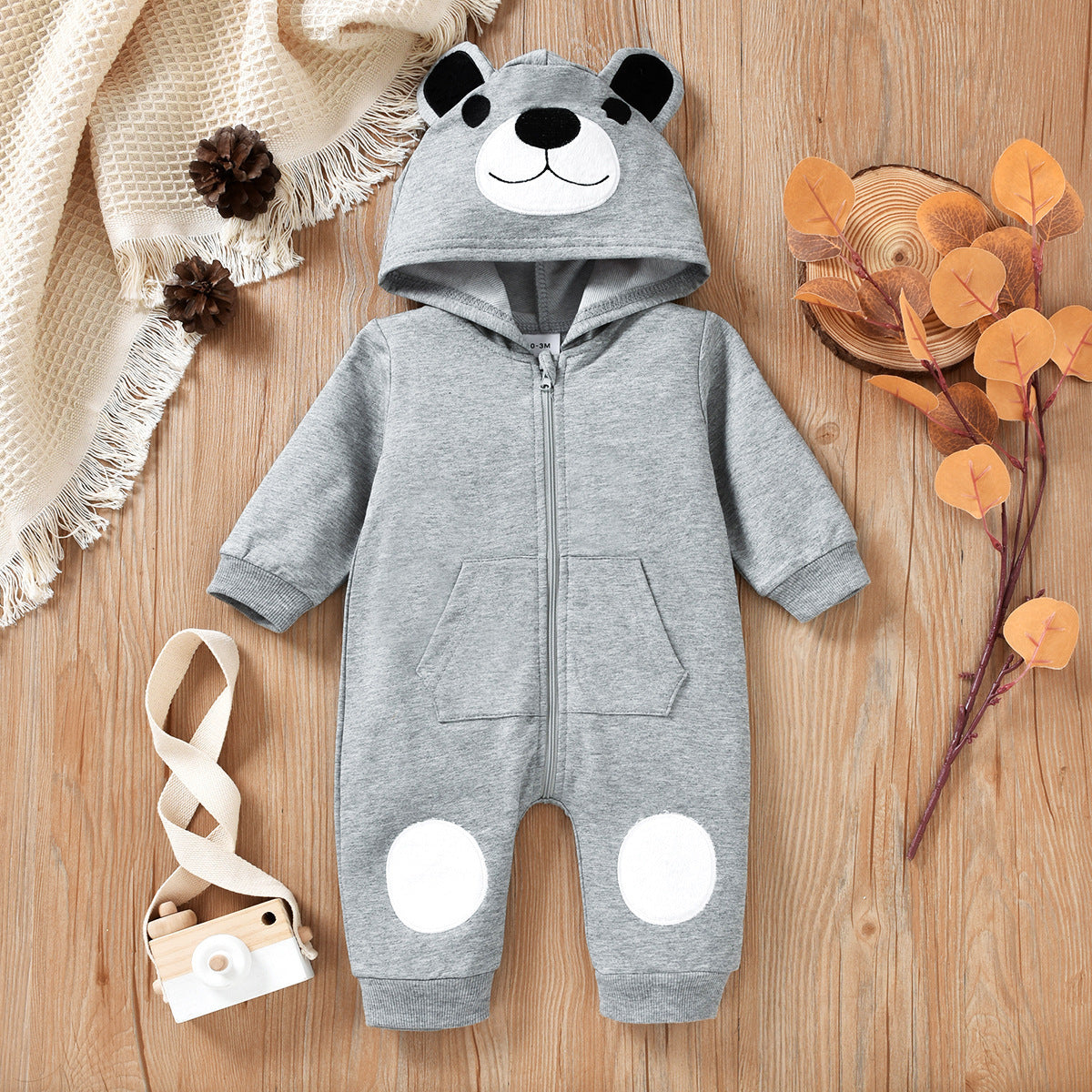 Baby Girls Bear Head Hooded