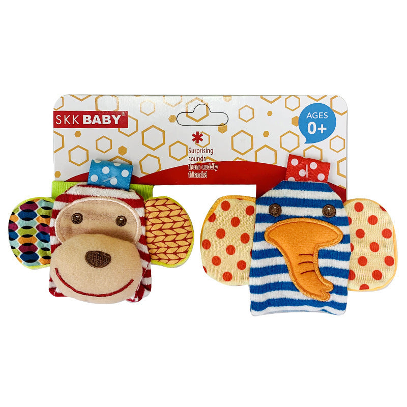 Baby Cartoon Animal Wrist Bell With Ringing Paper Rattle Socks Toy