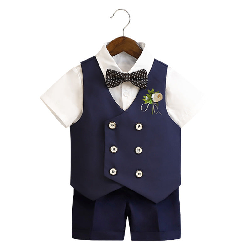 Boys Spring And Summer Short Sleeve Vest Suit