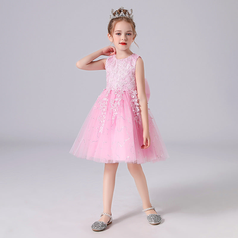 Boy's Formal Dress Fashionable Vest Princess Dress Girl Catwalk Show Clothing