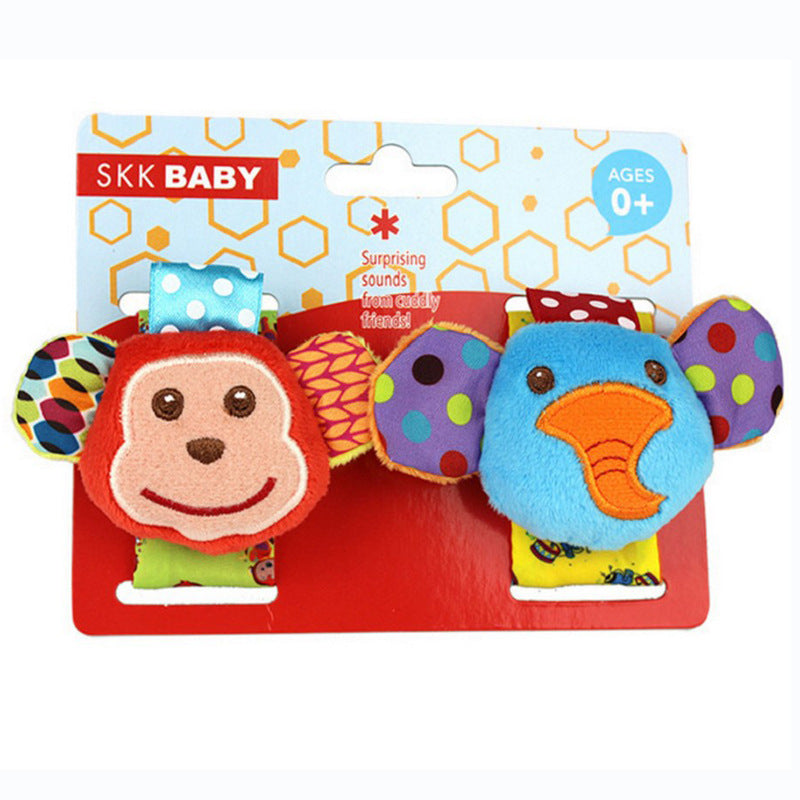 Baby Cartoon Animal Wrist Bell With Ringing Paper Rattle Socks Toy