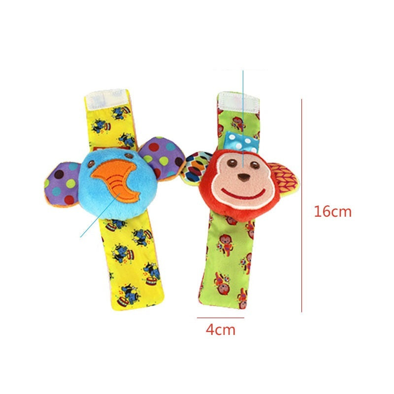 Baby Cartoon Animal Wrist Bell With Ringing Paper Rattle Socks Toy