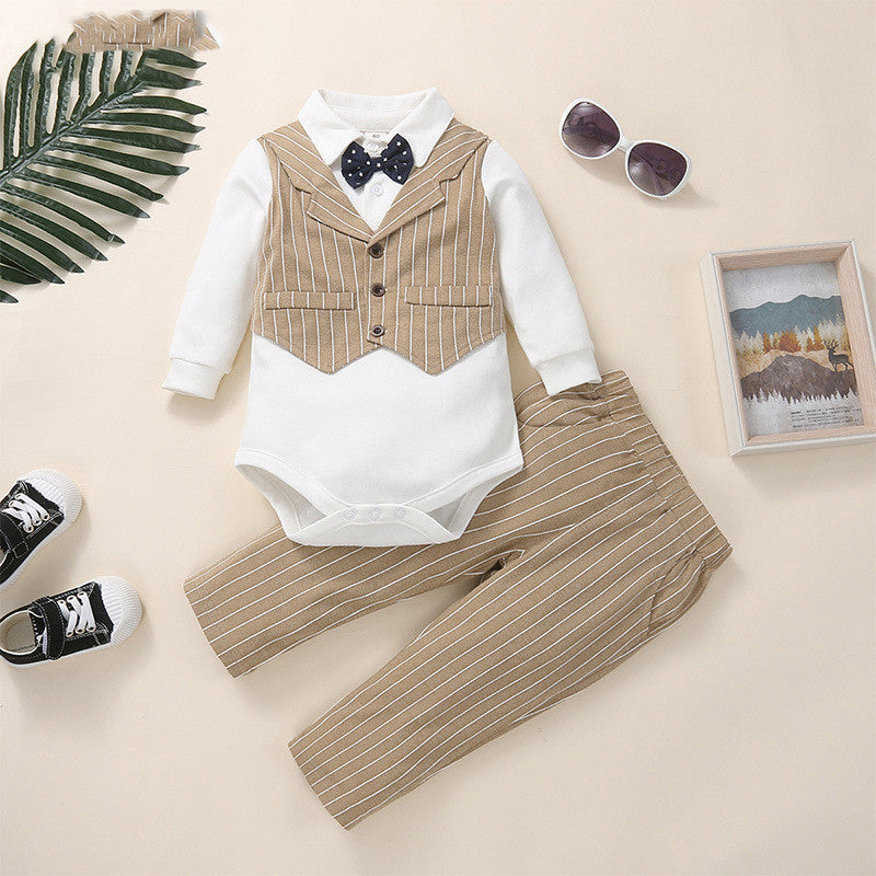 Boys' Dress Set Bib Waistcoat Small Suit