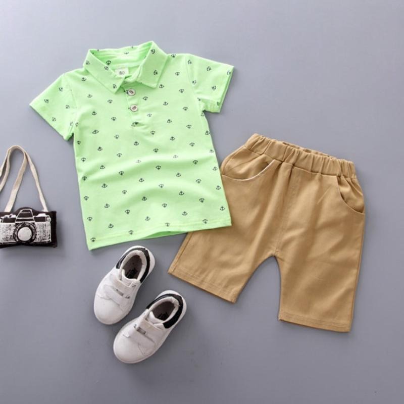 Anchor printed boy boy suit Korean short