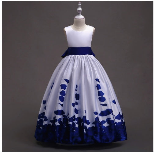 Girls' Printed Wedding Long Dress