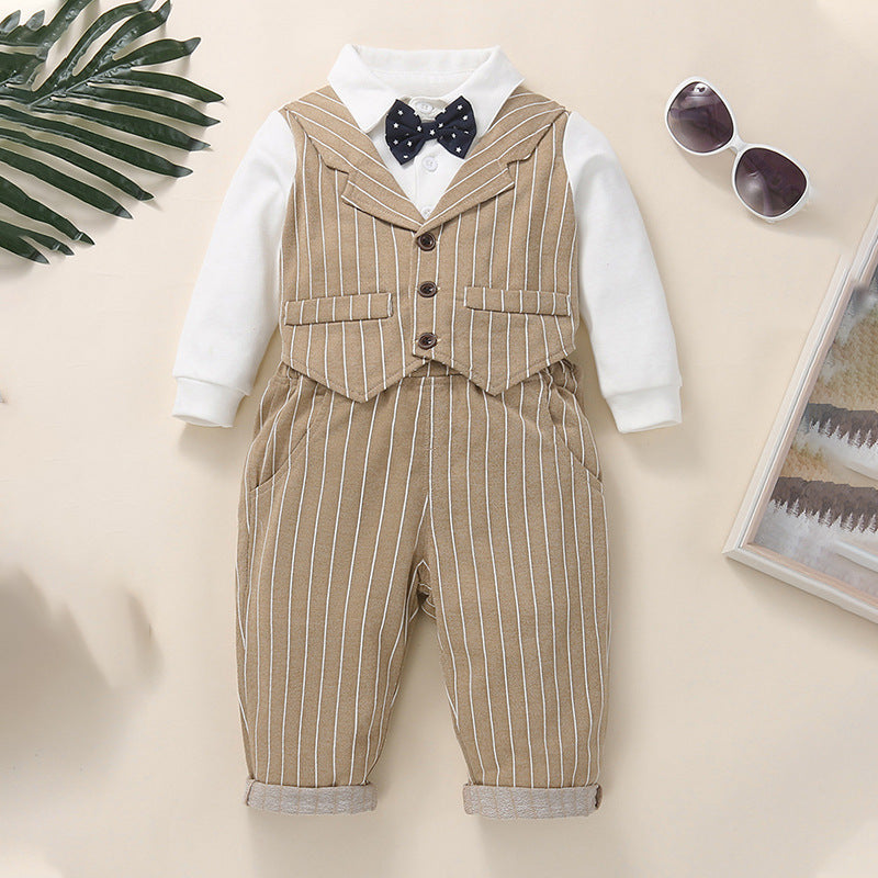 Boys' Dress Set Bib Waistcoat Small Suit