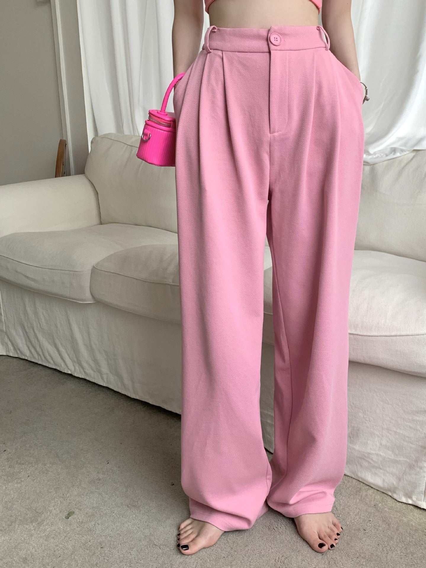 High Waist Slim Suit Floor Pant Trousers